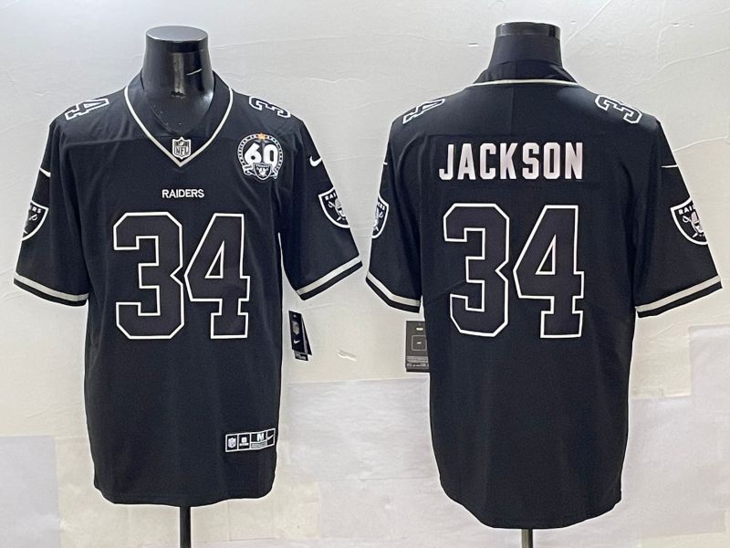 Men Oakland Raiders #34 Jackson Black Second generation 2025 Nike Limited NFL Jersey style 3